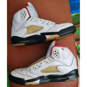 Air Jordan 5 Retro Fire Red Silver Tongue (GS) Size 7Y 440888-102 2020 SALE!
